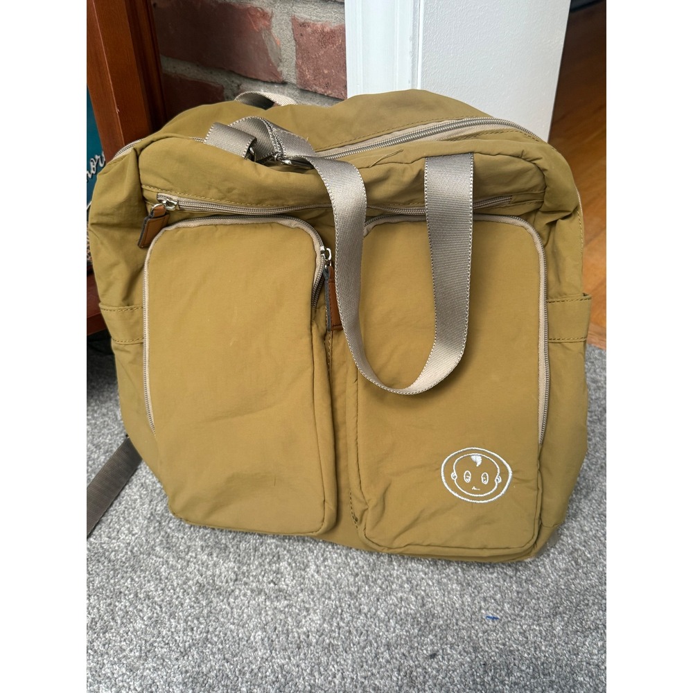 Tushy Diaper Bag Backpack Mustard Yellow Ochre Nylon Multi Pocket Travel Bag